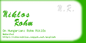 miklos rohm business card
