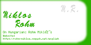 miklos rohm business card